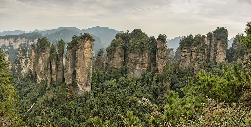 Върхът с пет пръста на Huangshizhai, Китай