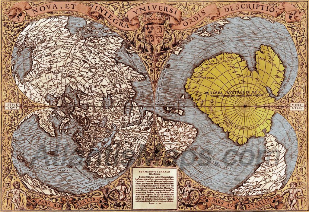 Стара карта на Антарктика.