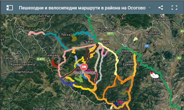 Интерактивна карта за вело и пешеходни маршрути в Осогово