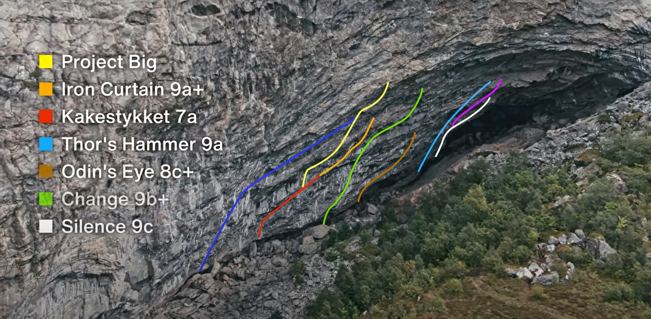 Линии за катерене - пещерата Флатангер