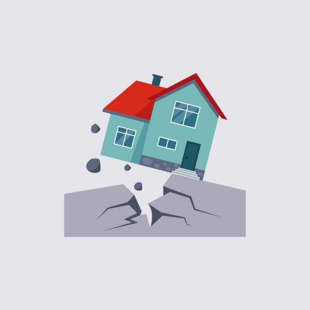 Earthquake Insurance Colourful Vector Illustration flat style