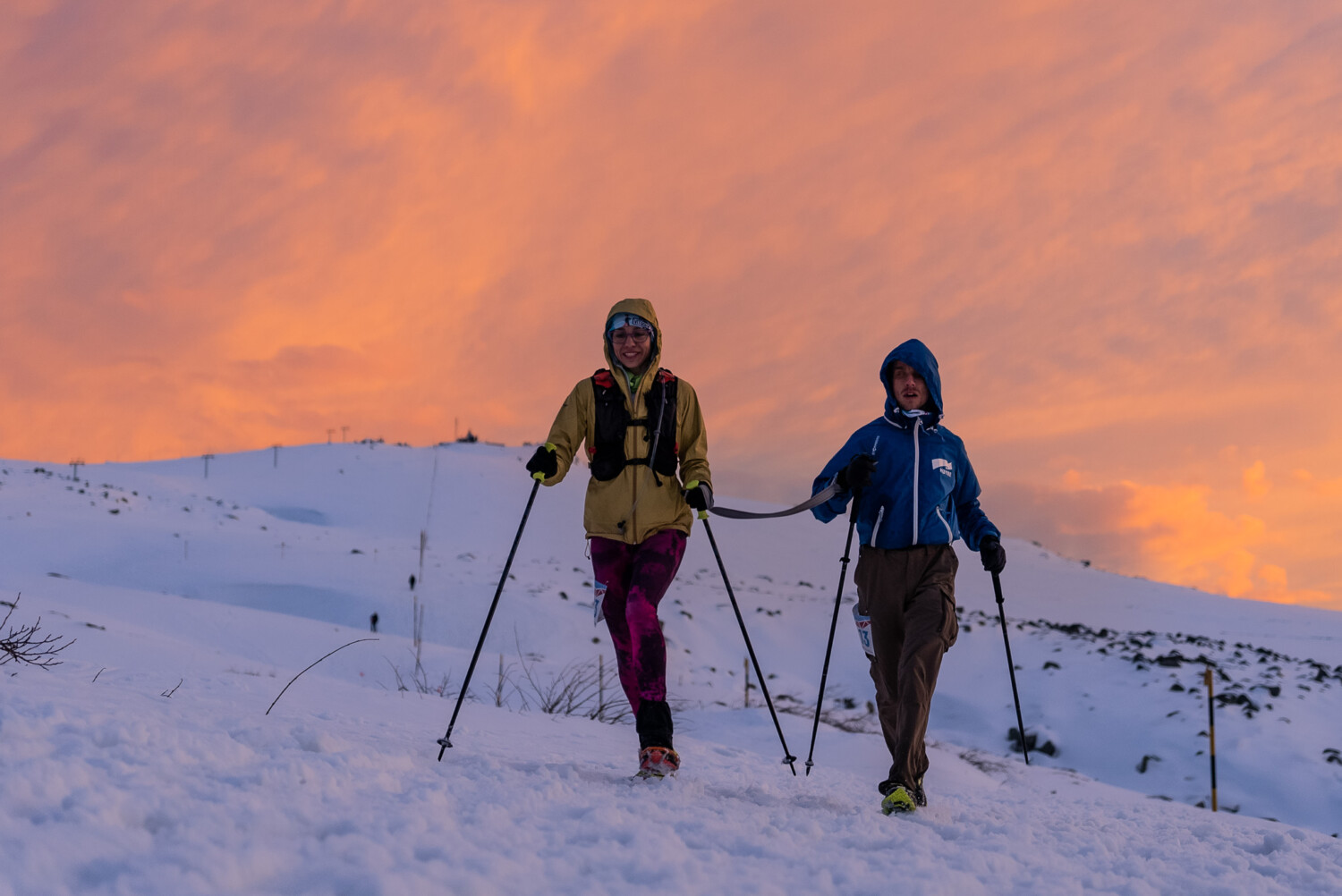 Виктор Асенов и Верадина Начева по трасето на Vitosha Sky Snow 2023 