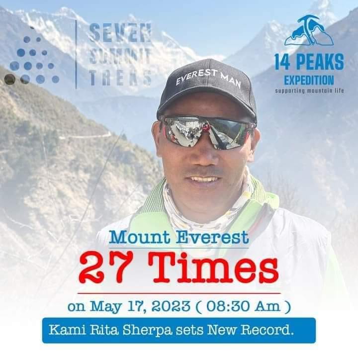 Ками Рита Шерпа изкачи Еверест за 27-и път