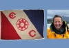 Стефан Иванов и знамето на The Explorers Club