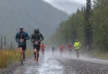 Спортфест Хибини, бягане в лоши условия